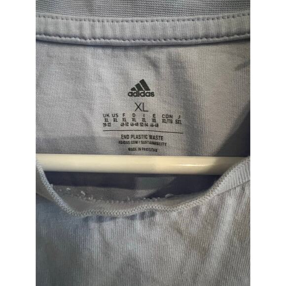 Adidas T-Shirt 100% Cotton Blue Orange White Made in Pakistan Unisex XL NWOT - Picture 4 of 4